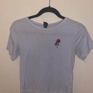 Lavender rose patch crop top